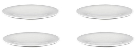 KU - zestaw 4 białych talerzy obiadowych ALESSI