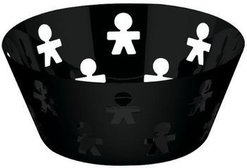 GIROTONDO - czarny koszyk polerowany 20,5cm ALESSI