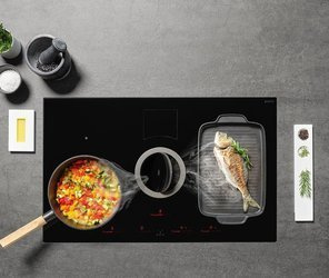 NIKOLATESLA SWITCH BL/A/83 czarna płyta indukcyjna z wyciągiem ELICA