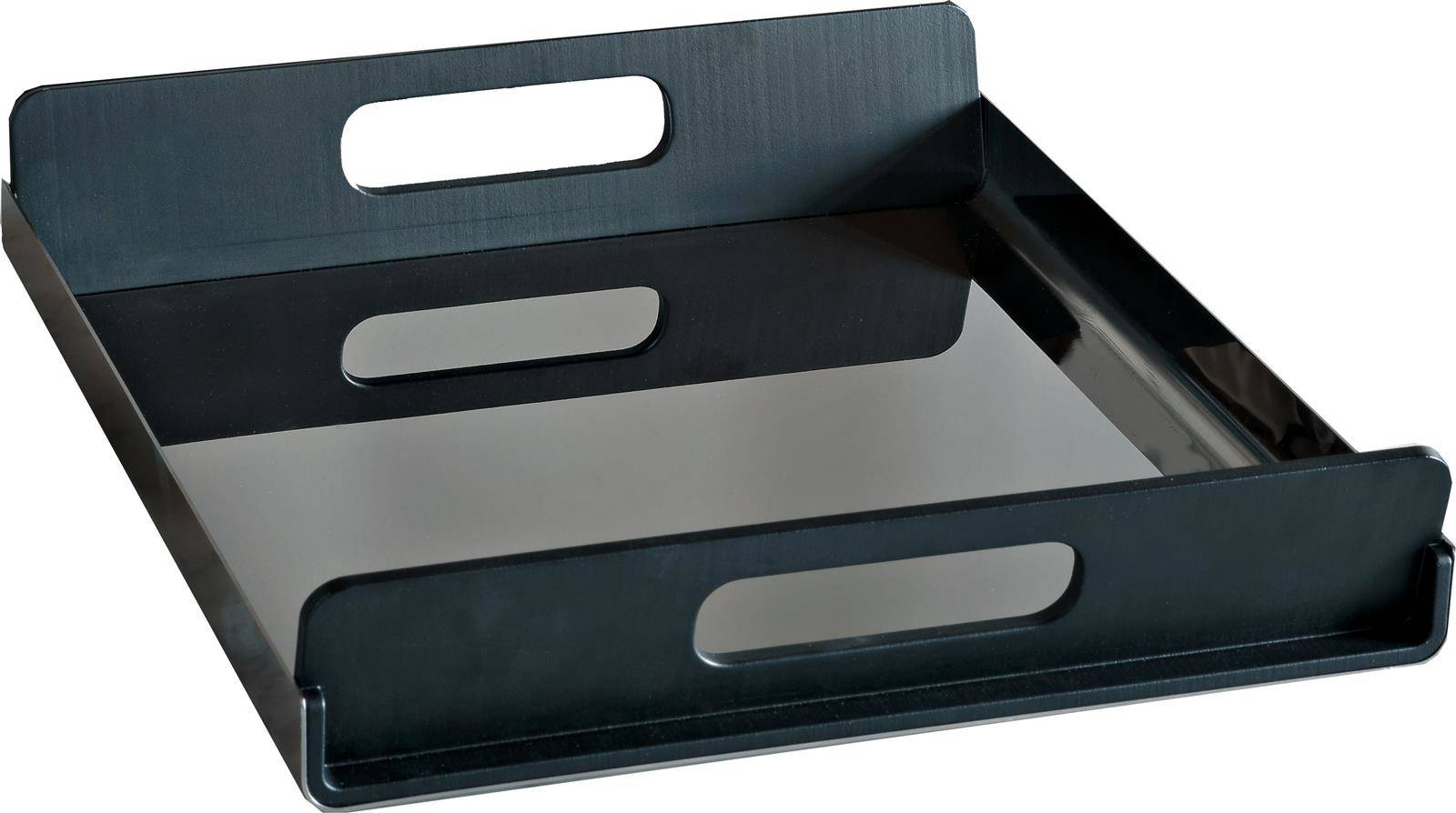 VASSILY - czarna taca z uchwytami 35x30 cm ALESSI