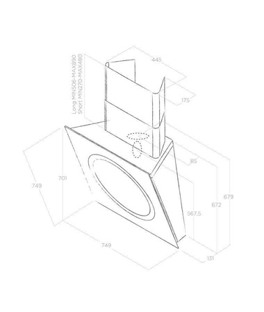 OM AIR VINTAGE/F/75 okap naścienny - kolorowe szkło ELICA