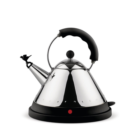 Czajnik elektryczny bezprzewodowy z ptaszkiem, czarna rączka 1,5l ALESSI
