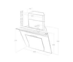 SINFONIA WH/F/80 okap naścienny - białe szkło ELICA