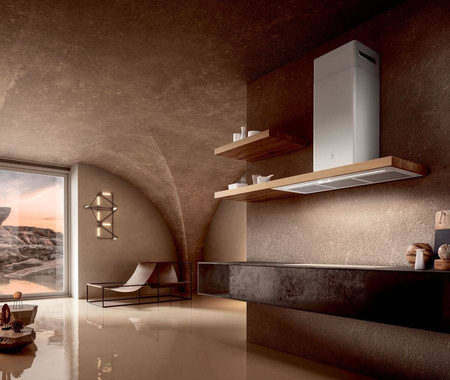 BIO WH/A/90 ROVERE okap naścienny - biały + dąb ELICA