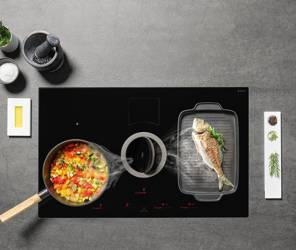 NIKOLATESLA SWITCH BL/F/83 czarna płyta indukcyjna z pochłaniaczem ELICA