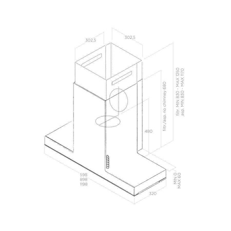 HAIKU WH/A/120 okap naścienny - biały Krion ELICA