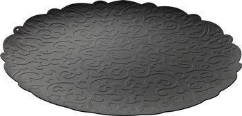 DRESSED - czarna taca ze żłobieniami 35cm ALESSI