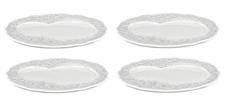 DRESSED - zestaw 4 białych talerzy śniadaniowych ALESSI