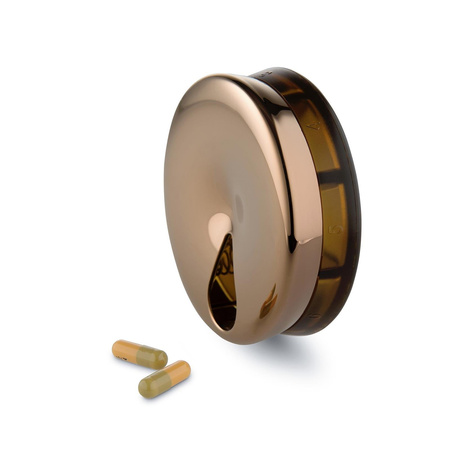 YOYO - pojemnik na tabletki, różowe złoto ALESSI