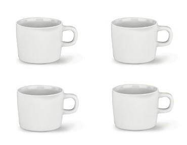 PLATEBOWLCUP - zestaw filiżanek do espresso dla 4 osób ALESSI