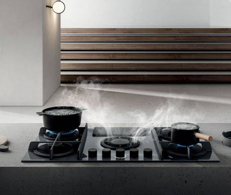 NIKOLATESLA FLAME GR/F/88 szara płyta gazowa z wyciągiem ELICA