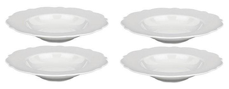 DRESSED - zestaw 4 białych talerzy do zupy ALESSI