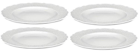 DRESSED - zestaw 4 białych talerzy obiadowych ALESSI