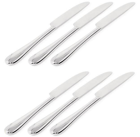 NUOVO MILANO - zestaw 6 noży stołowych z jednego kawałka stali ALESSI