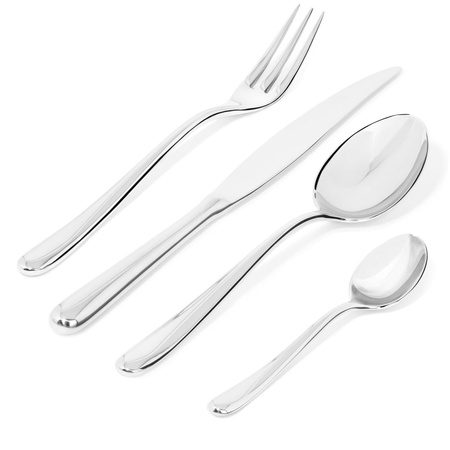 CACCIA - zestaw sztućców dla 6 osób 24 el. , noże z jednego kawałka stali ALESSI