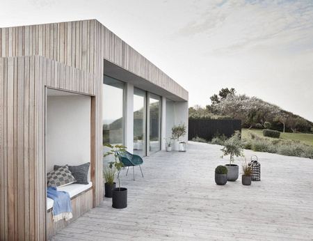 Pled OFFWHITE- niebieski/biały 140x200 HUBSCH