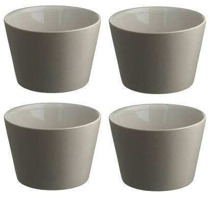 TONALE - zestaw jasnoszarych filiżanek do espresso dla 4 osób ALESSI