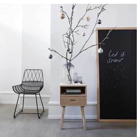 Stolik nocny z szufladą lity dąb HUBSCH