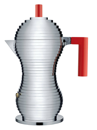 PULCINA - ciśnieniowa kawiarka z czerwoną rączką 300ml ALESSI