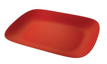 MOIRE - Czerwona prostokątna taca 45x34cm ALESSI
