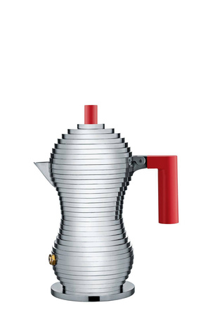 PULCINA - ciśnieniowa kawiarka na indukcję z czerwoną rączką 150ml ALESSI