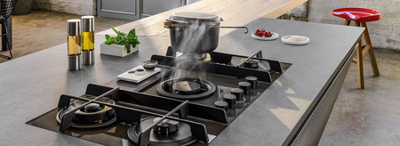 NIKOLATESLA FLAME BL/F/88 czarna płyta gazowa z pochłaniaczem ELICA