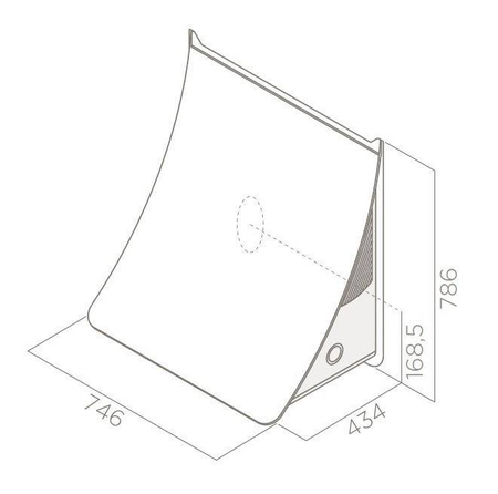 NUAGE PAINTABLE/F/75 okap naścienny ze stali nierdzewnej do pomalowania ELICA