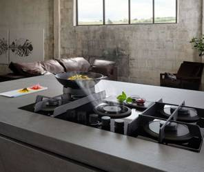 NIKOLATESLA FLAME BL/F/88  czarna płyta gazowa z pochłaniaczem ELICA