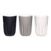 Zestaw 3 kubków porcelanowych biały/szary/czarny HUBSCH
