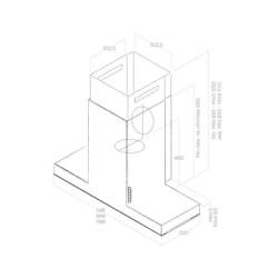 HAIKU WH/A/32 okap naścienny - biały Krion ELICA