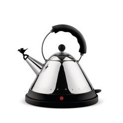 Czajnik elektryczny bezprzewodowy z ptaszkiem, czarna rączka 1,5l ALESSI