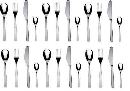 KNIFEFORKSPOON - zestaw sztućców dla 6 osób, 24el., nóż z jednego kawałka stali ALESSI