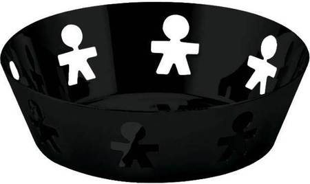 GIROTONDO - czarny koszyk polerowany 18cm ALESSI