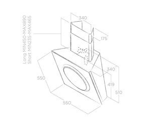 MINI OM WH/F/55 okap naścienny - białe szkło ELICA