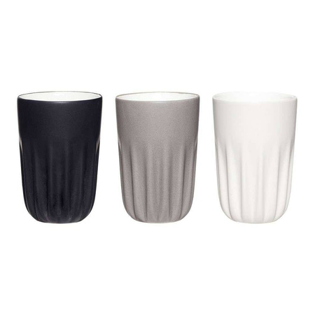 Zestaw 3 kubków porcelanowych biały/szary/czarny HUBSCH