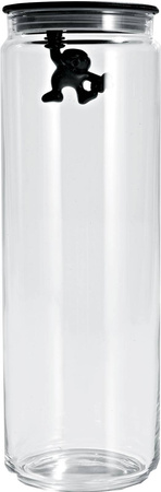 GIANNI - pojemnik kuchenny z czarną pokrywką 2l ALESSI