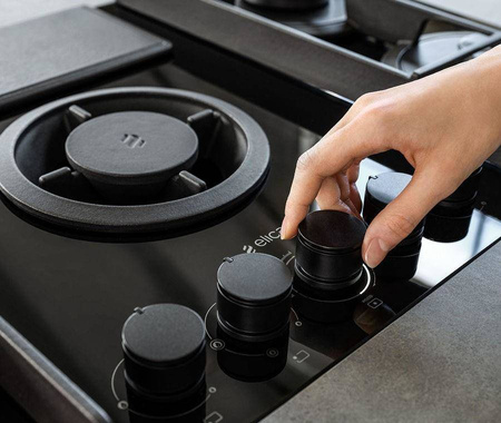 NIKOLATESLA FLAME BL/F/88 czarna płyta gazowa z pochłaniaczem ELICA