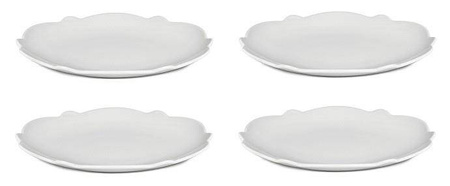 DRESSED - zestaw 4 białych talerzyków deserowych ALESSI