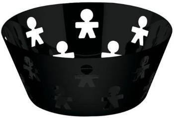 GIROTONDO - czarny koszyk polerowany 23cm ALESSI