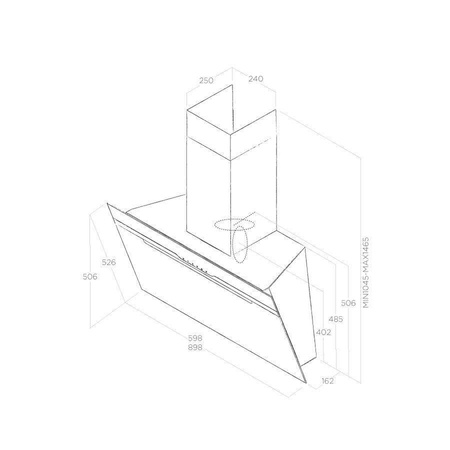 MAJESTIC WH/A/60 okap naścienny - białe szkło ELICA