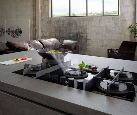 NIKOLATESLA FLAME BL/A/88 czarna płyta gazowa z wyciągiem ELICA