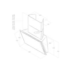 ELLE BL/F/80 okap naścienny - czarne szkło ELICA