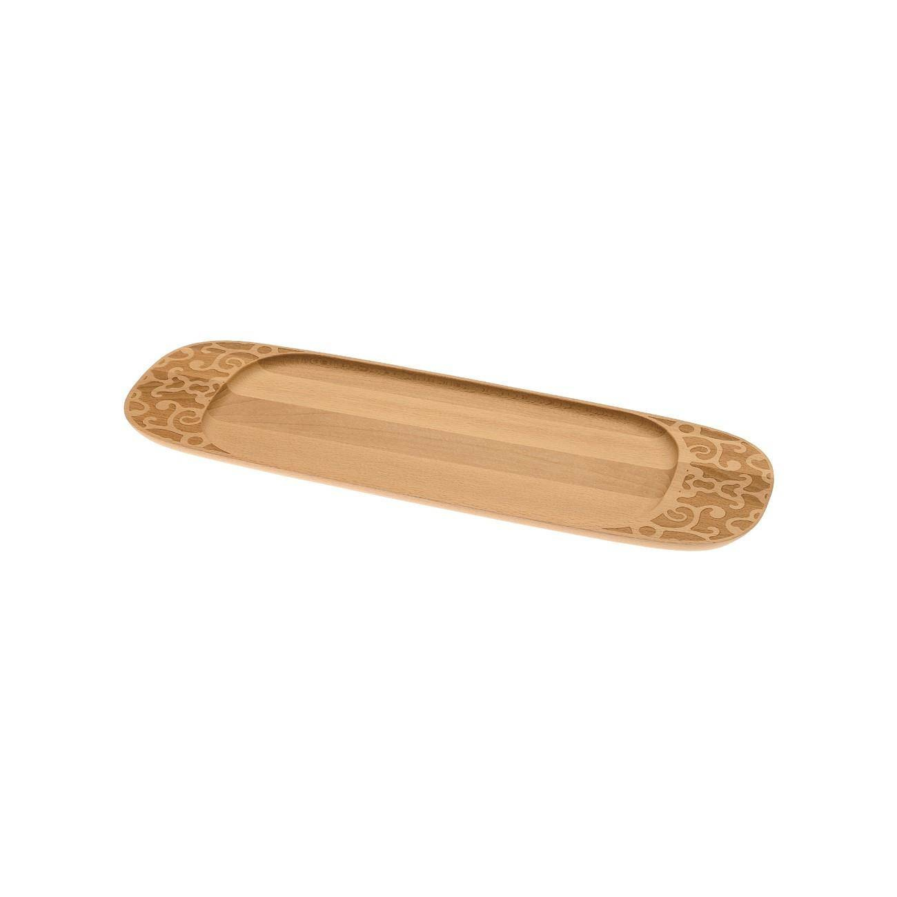 DRESSED IN WOOD - prostokątna taca drewniana 45x14,6cm ALESSI