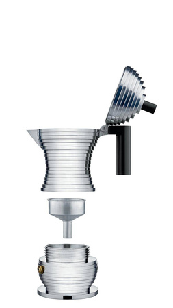PULCINA - ciśnieniowa kawiarka z czarną rączką 70ml ALESSI