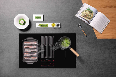 NIKOLATESLA LIBRA BL/F/83 czarna płyta indukcyjna z wagą i pochłaniaczem ELICA