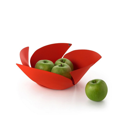 TWIST AGAIN - czerwony koszyk ze żłobieniami na owoce 29 cm ALESSI