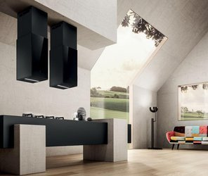 HAIKU ISLAND BL/A/32 okap wyspowy - Czarne szkło ELICA