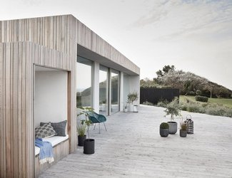 Pled OFFWHITE- niebieski/biały 140x200 HUBSCH