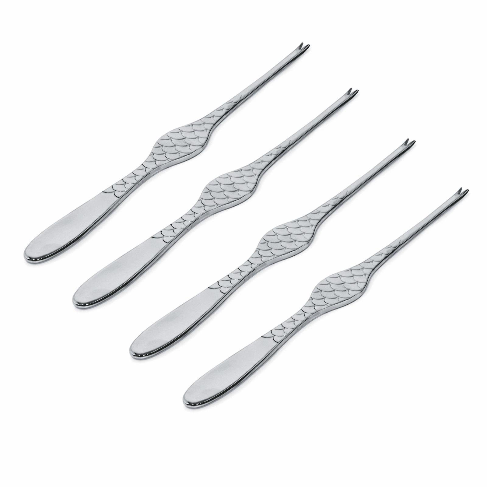 COLOMBINA FISH - zestaw 4 widelczyków do skorupiaków ALESSI