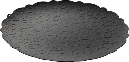 DRESSED - czarna taca ze żłobieniami 35cm ALESSI